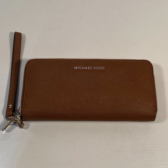 Michael Kors Jet Set Saffiano Brown Leather Wallet